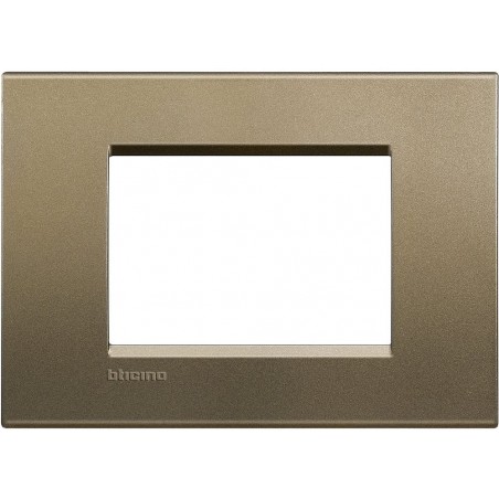 BTicino Livinglight Placca 3 Moduli, Forma Rettangolare, Bronzo LNA4803SQ