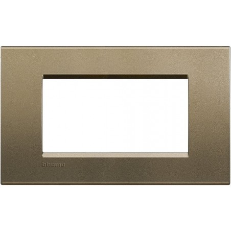 BTicino Livinglight Placca, 4 Moduli, Forma Rettangolare, bronzo LNA 4804SQ