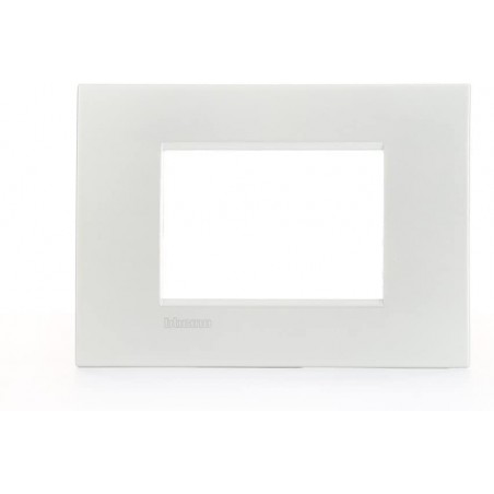 Bticino LNC4803PR Placca Livinglight Air 3 Moduli, Bianco Perla